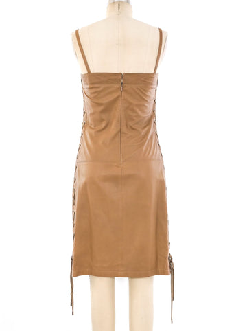 Gucci Lace Up Leather Dress Gucci Lace Up Leather Dress