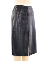 Thierry Mugler Leather Midi Skirt Bottom arcadeshops.com