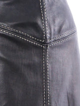 Thierry Mugler Leather Midi Skirt Bottom arcadeshops.com
