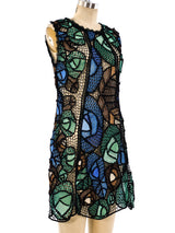 Floral Pattern Crochet Tank Dress Dress arcadeshops.com