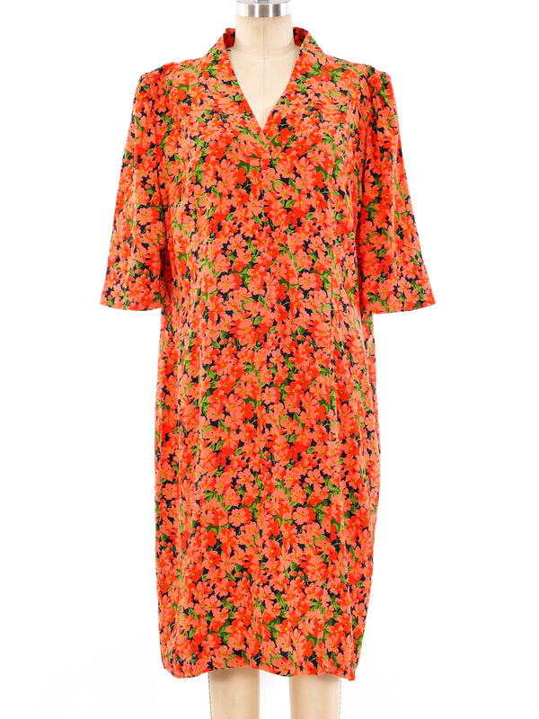 Yves Saint Laurent Floral Silk Dress Dress arcadeshops.com