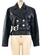 Versus by Gianni Versace Leather Motorcycle Jacket Jacket arcadeshops.com