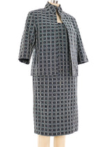 Gianni Versace Geometric Pattern Dress Ensemble Suit arcadeshops.com