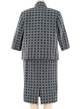 Gianni Versace Geometric Pattern Dress Ensemble Suit arcadeshops.com