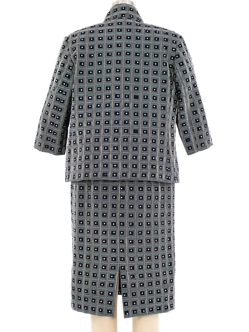 Gianni Versace Geometric Pattern Dress Ensemble Suit arcadeshops.com