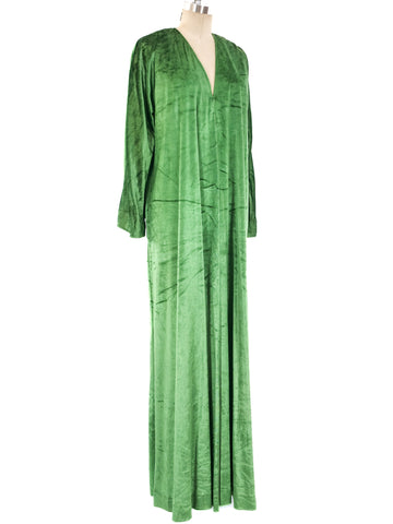 Halston IV Green Velvet Caftan