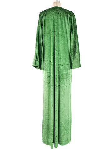 Halston IV Green Velvet Caftan