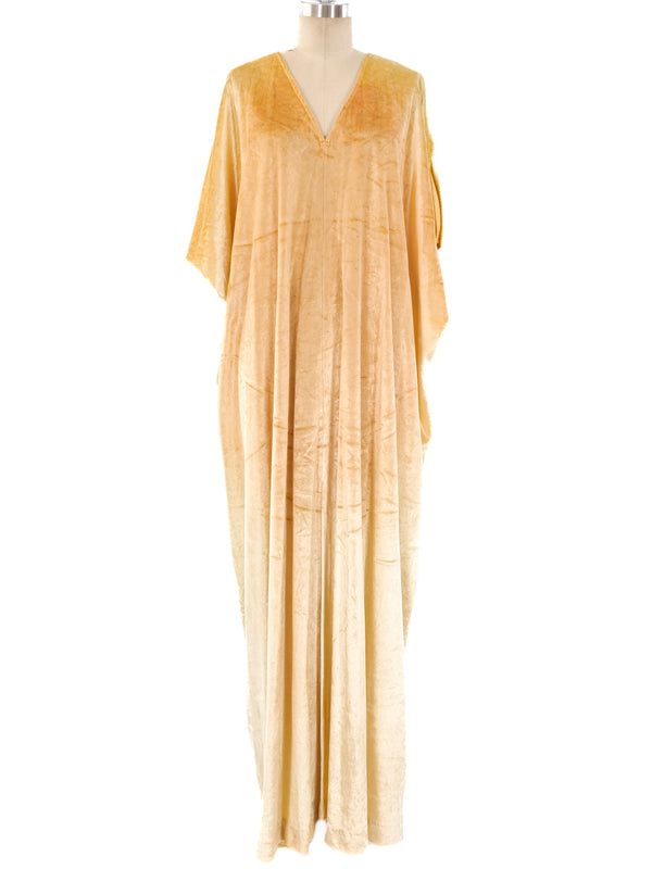Halston IV Gold Velvet Caftan Dress arcadeshops.com