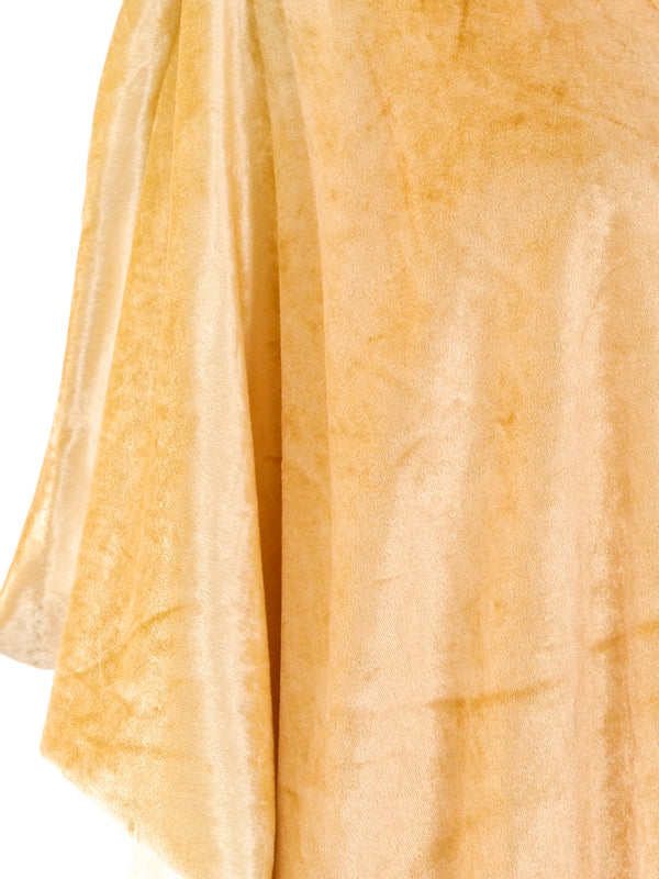 Halston IV Gold Velvet Caftan Dress arcadeshops.com