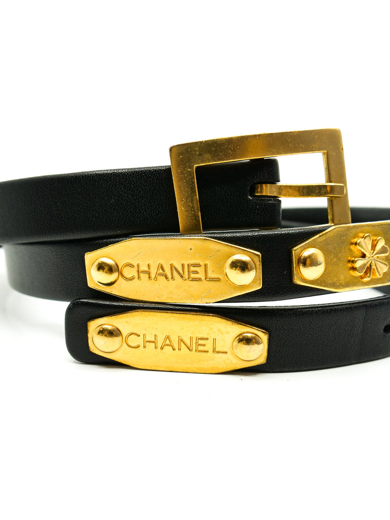 Chanel Logo Plaque Skinny Belt Accessory arcadeshops.com