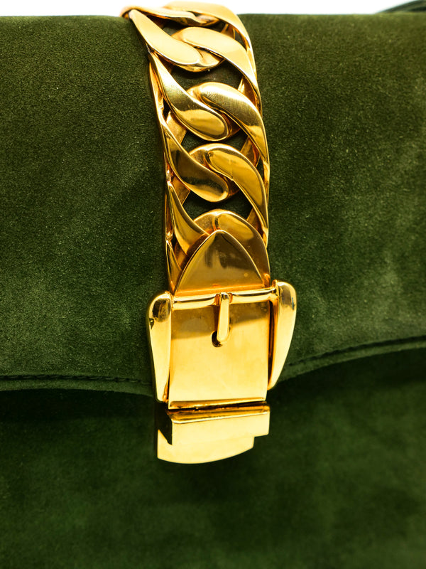 Gucci Green Suede Sylvie Chain Bag Accessory arcadeshops.com