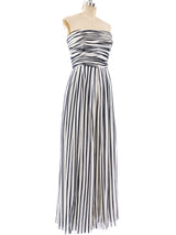 Oscar de la Renta Striped Chiffon Jumpsuit Jumpsuit arcadeshops.com