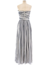Oscar de la Renta Striped Chiffon Jumpsuit Jumpsuit arcadeshops.com