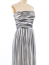 Oscar de la Renta Striped Chiffon Jumpsuit Jumpsuit arcadeshops.com