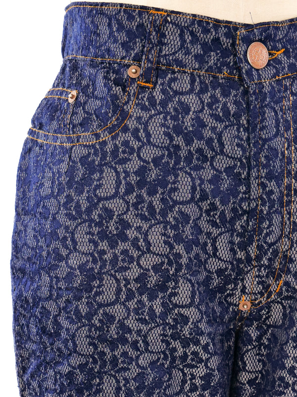 Jean Paul Gaultier Lace Pattern Jeans Bottom arcadeshops.com