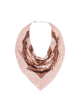 Whiting and Davis Rose Gold Chainmail Bib Necklace Accessory arcadeshops.com