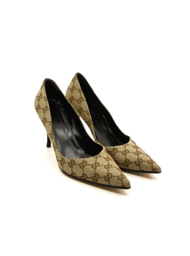 Gucci Monogram Bamboo Heeled Pumps, 8 Accessory arcadeshops.com