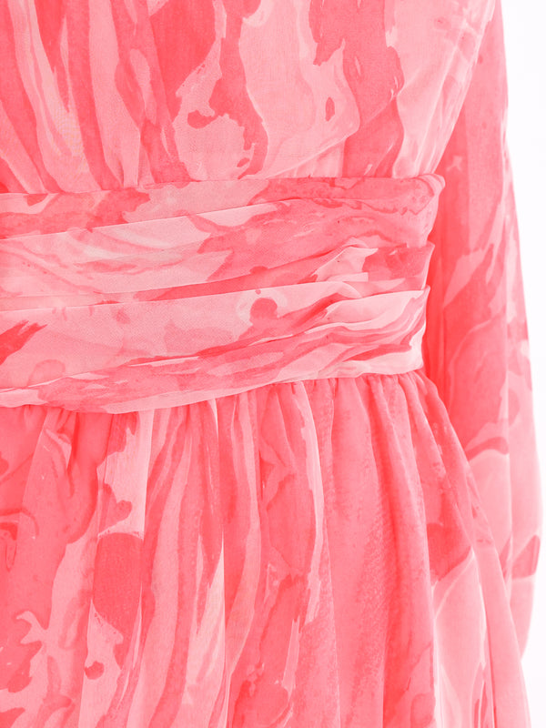 Victor Costa Printed Chiffon Maxi Dress Dress arcadeshops.com