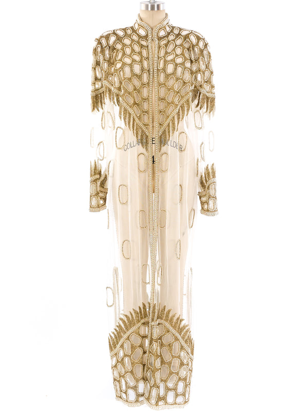 Bead Embellished Net Duster Jacket arcadeshops.com