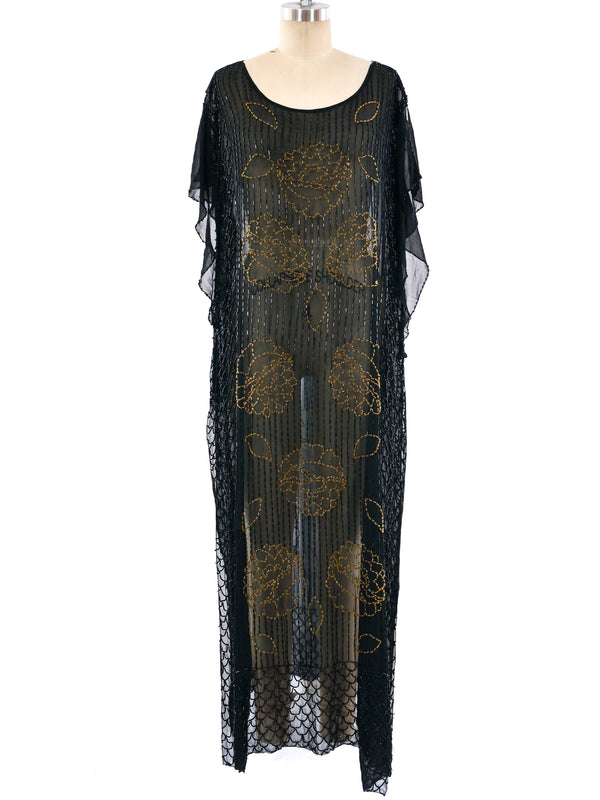 1920's Bead Embellished Silk Sheath Dress Dress arcadeshops.com