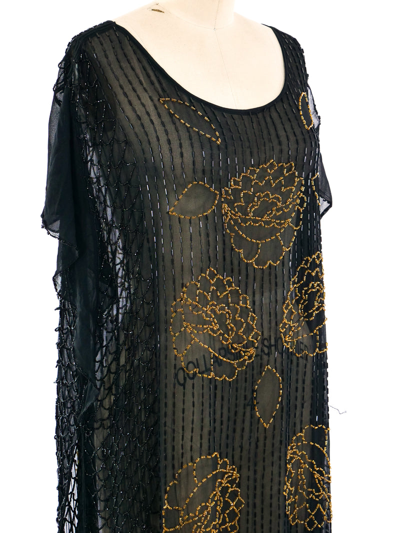 1920's Bead Embellished Silk Sheath Dress Dress arcadeshops.com