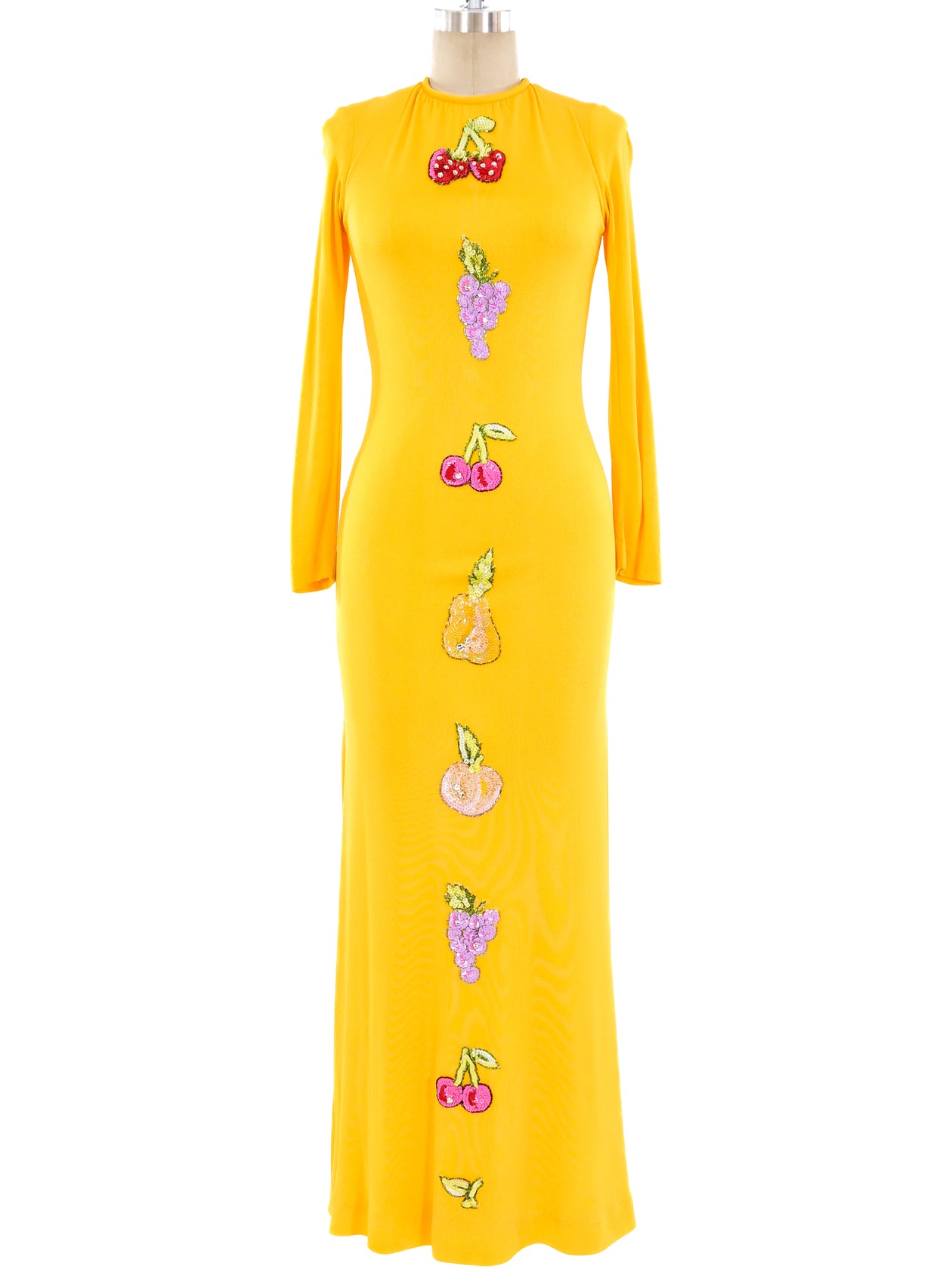 slim fit dress slacks Vintage Bob Mackie Beaded Sequin Long Sleeve Dress – Recess main image 0