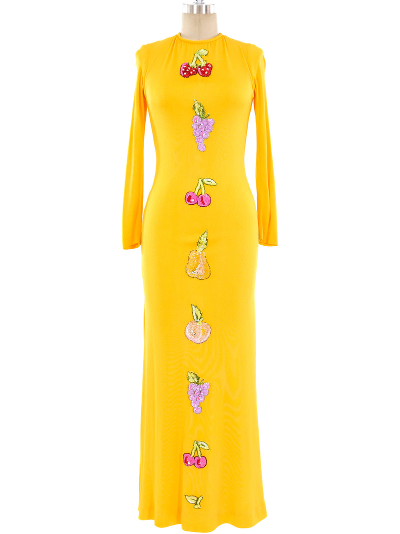 Bob Mackie Embellished Fruit Applique Dress Dress arcadeshops.com