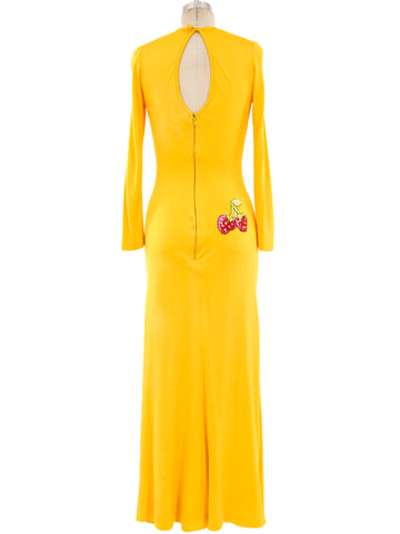 Bob Mackie Embellished Fruit Applique Dress