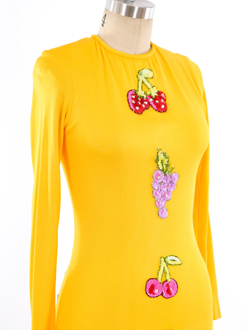 Bob Mackie Embellished Fruit Applique Dress Dress arcadeshops.com