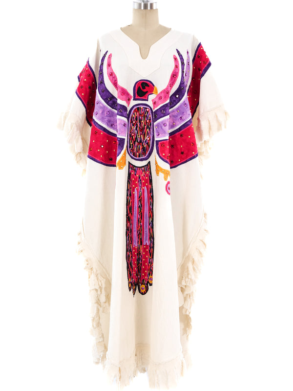 Embellished Phoenix Applique Caftan Dress arcadeshops.com