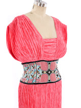 Mary McFadden Embellished Plisse Pleated Dress Dress arcadeshops.com