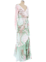 Marble Printed Ruffle Dress Dress arcadeshops.com