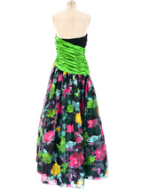 Eugene Alexander Dimensional Floral Strapless Gown Dress arcadeshops.com