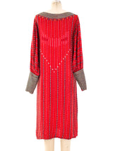 Bead Embellished Striped Dress Dress arcadeshops.com