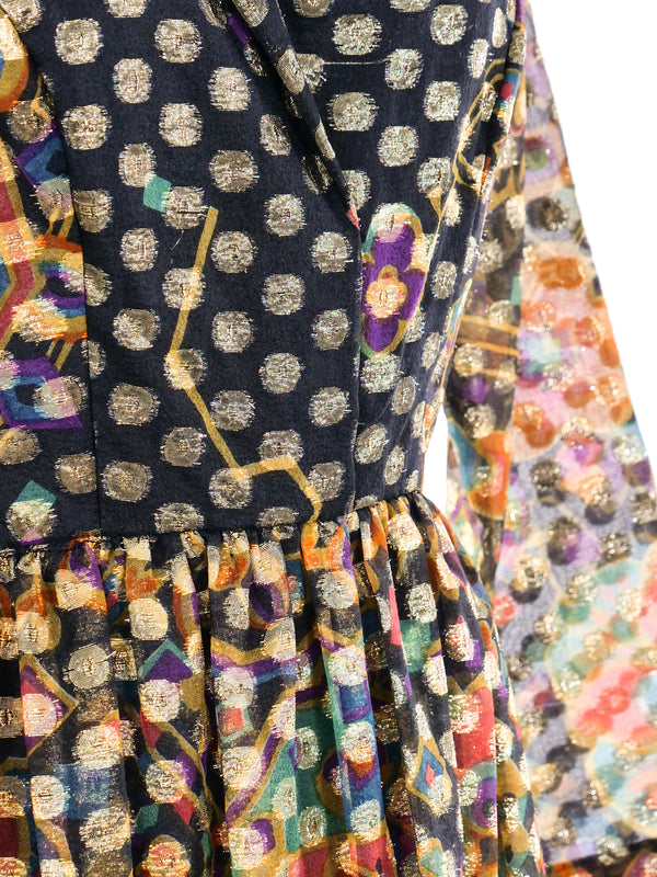Metallic Lurex Dotted Shirt Dress Dress arcadeshops.com