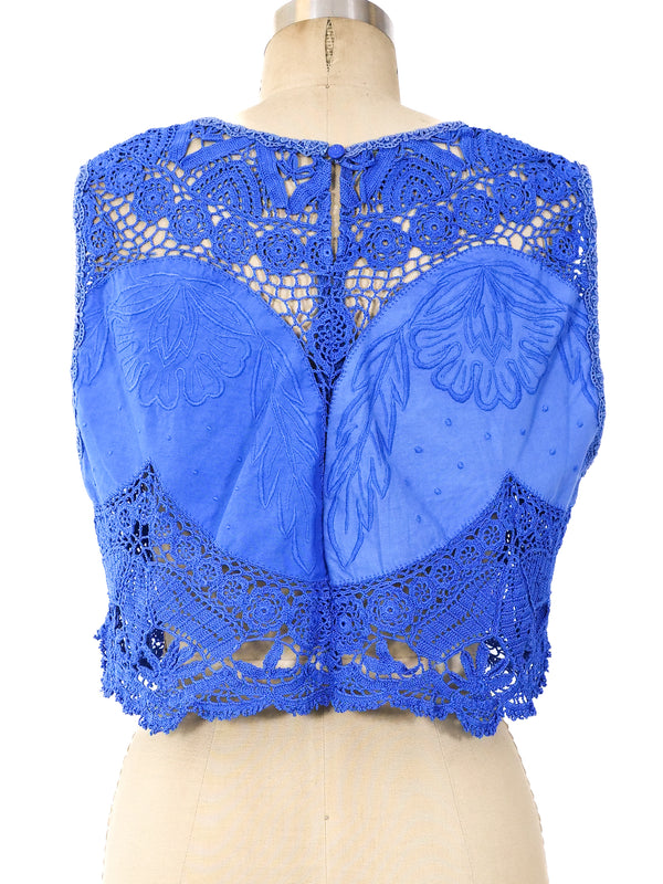 Indigo Crochet Tank Top arcadeshops.com