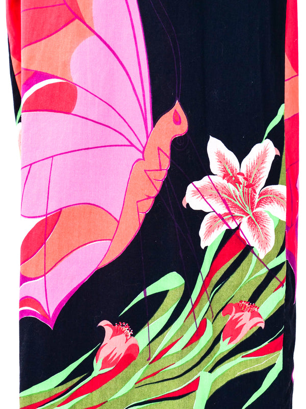 Butterfly Printed Cotton Caftan Dress arcadeshops.com