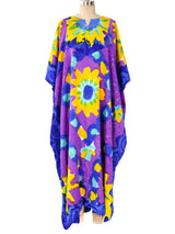 Tie Dye Floral Printed Caftan Dress arcadeshops.com