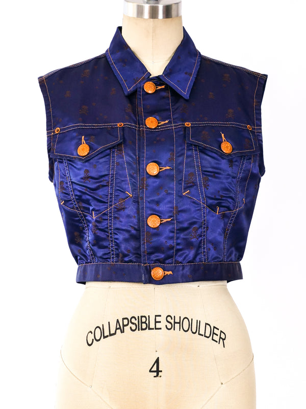 Jean Paul Gaultier Skull Satin Vest Top arcadeshops.com