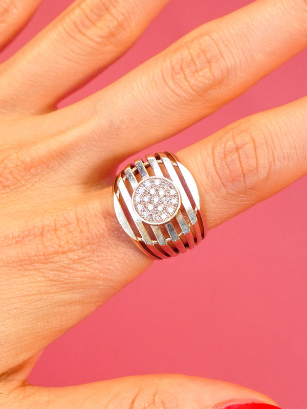 Diamond Accented 14k Open Striped Statement Ring Fine Jewelry arcadeshops.com