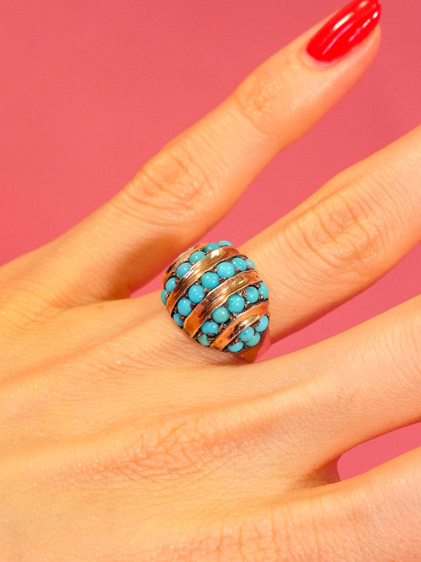 Turquoise Banded Dome Ring Fine Jewelry arcadeshops.com