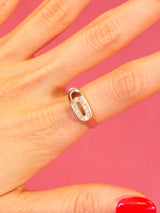 Geometric Gold and Diamond Stacking Ring Fine Jewelry arcadeshops.com