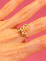 Diamond Accented Wire Flower Ring Fine Jewelry arcadeshops.com