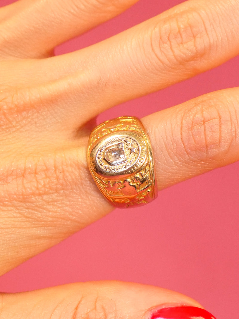 Antique Diamond Accented Signet Ring Fine Jewelry arcadeshops.com