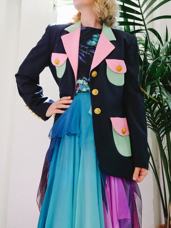 Escada Pastel Trimmed Blazer Jacket arcadeshops.com