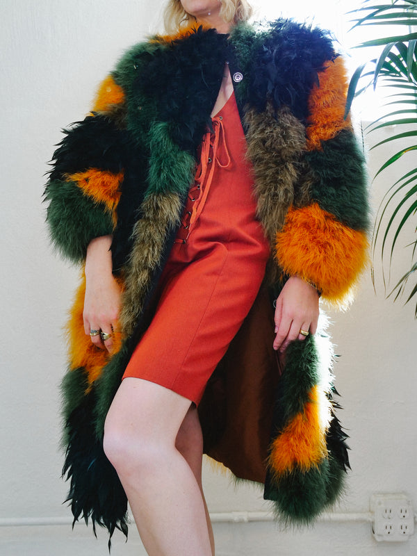 Multicolor Mixed Marabou Feather Jacket Jacket arcadeshops.com