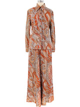 Metallic Paisley Palazzo Ensemble Suit arcadeshops.com