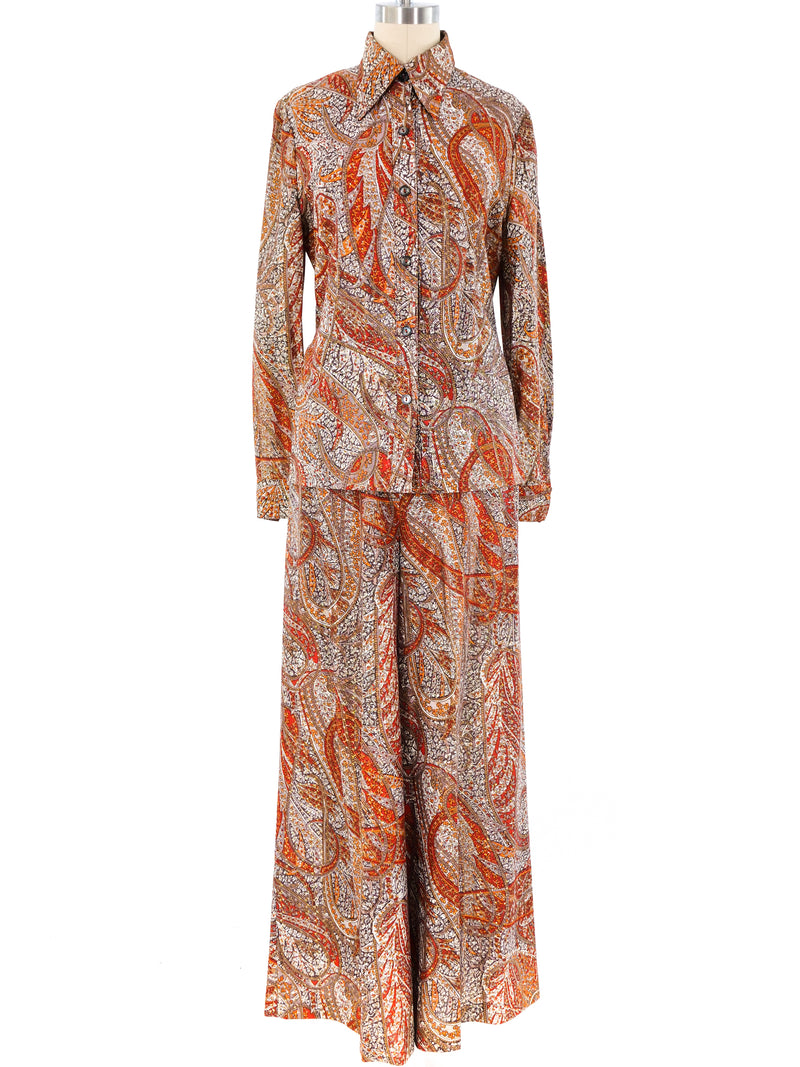 Metallic Paisley Palazzo Ensemble Suit arcadeshops.com
