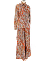 Metallic Paisley Palazzo Ensemble Suit arcadeshops.com
