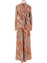 Metallic Paisley Palazzo Ensemble Suit arcadeshops.com
